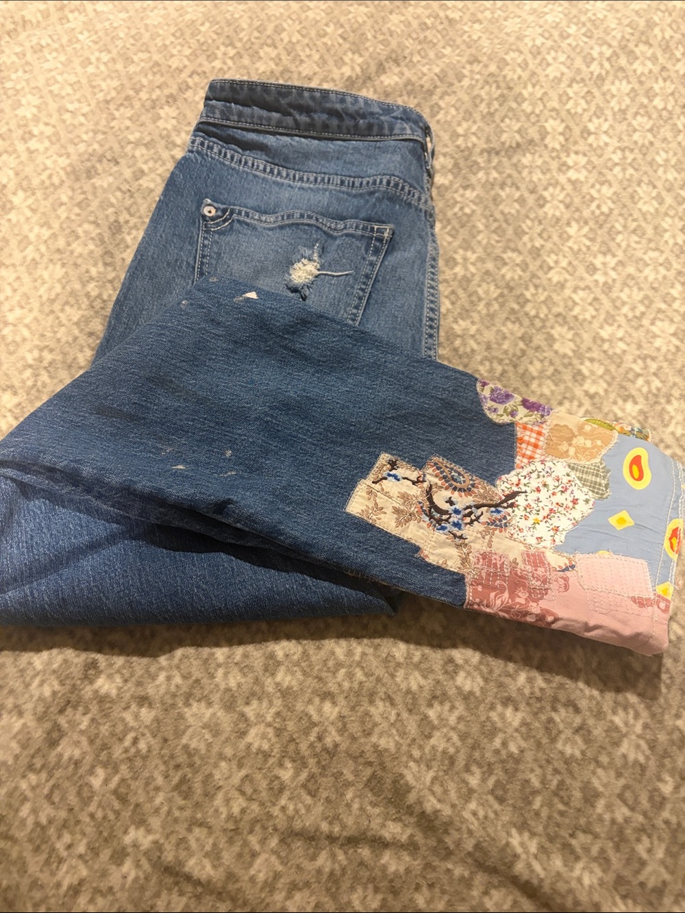 Anthropology women’s patchwork high wasted jeans